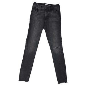 Old Navy Women Sz 2 Rockstar Black Super Skinny Jeans Emo Teen Goth Skater EUC